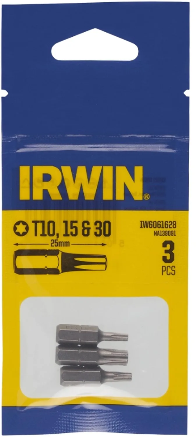 schroefbit Torx 25 mm T10/T15/T30 3 stuks by Irwin – product image