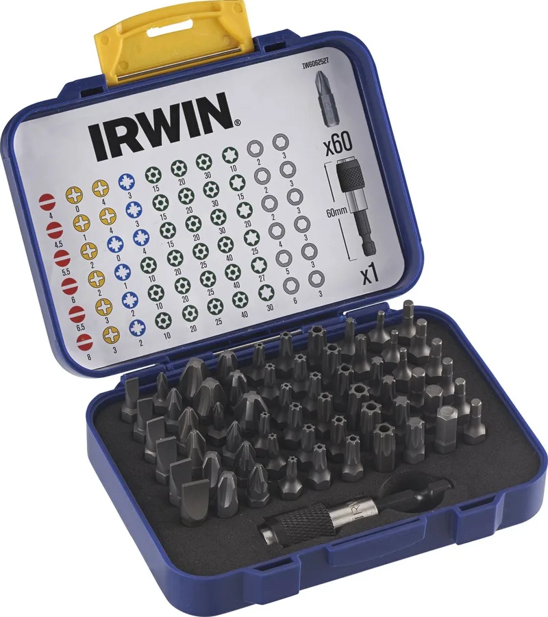 schroefbitset mixed 25 mm 61-delig inclusief schroefbithouder. by Irwin – product image