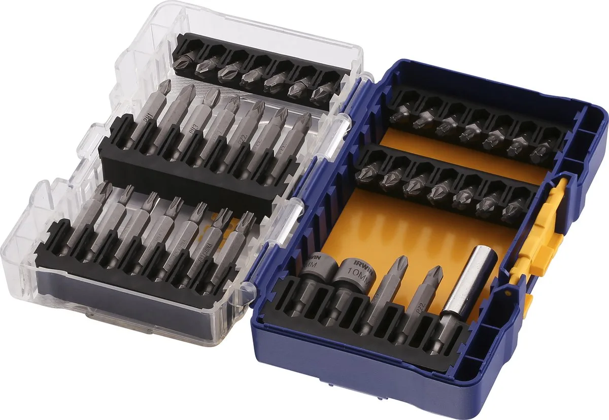 schroefbitset mixed 40-delig. Inclusief schroefbithouder. In Tough Case. de Irwin – image du produit