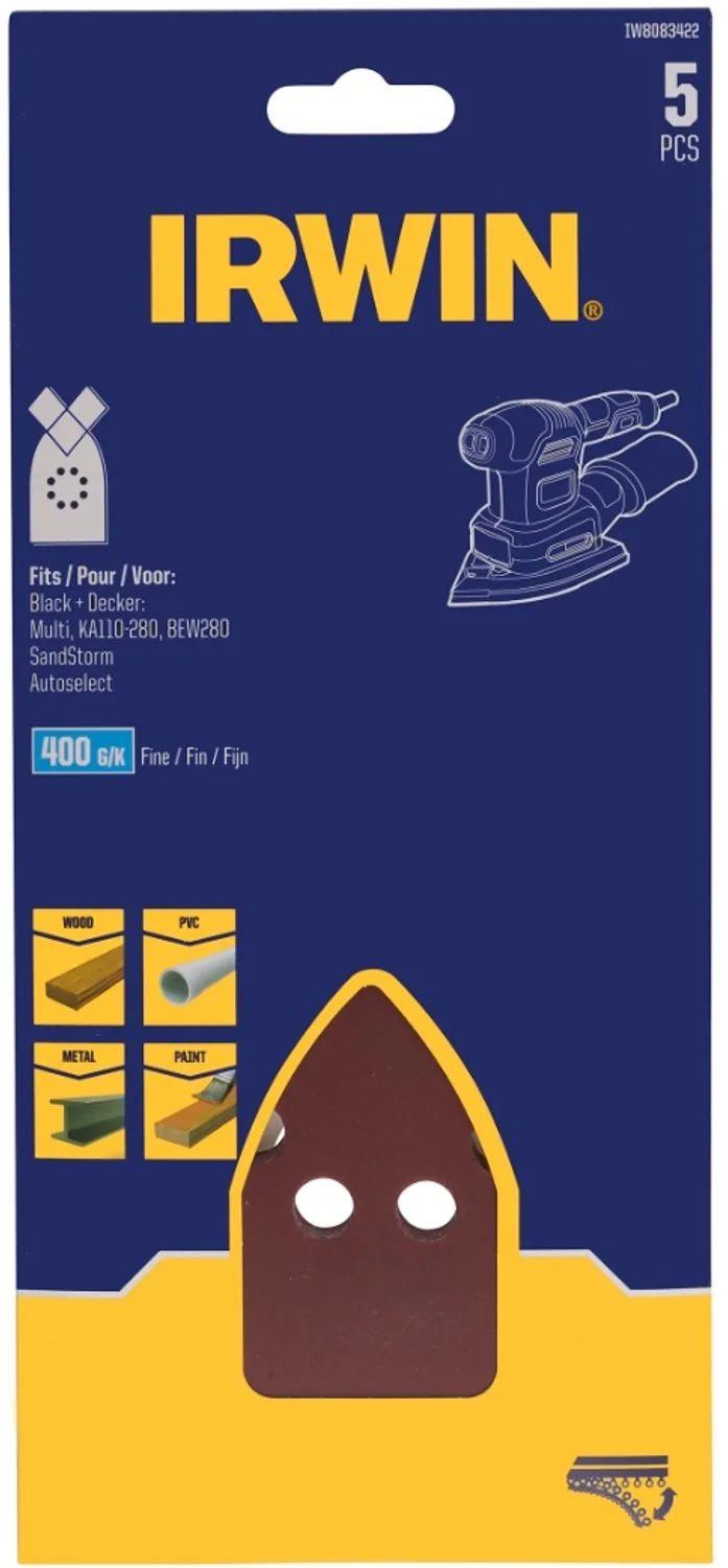 schuurvel voor B+D Multischuurmachine zelfklevend K400, 5 stuks by Irwin – product image