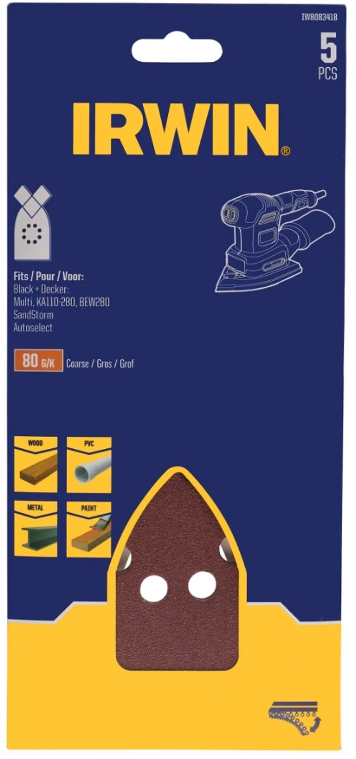 schuurvel voor B+D Multischuurmachine zelfklevend K80, 5 stuks by Irwin – product image