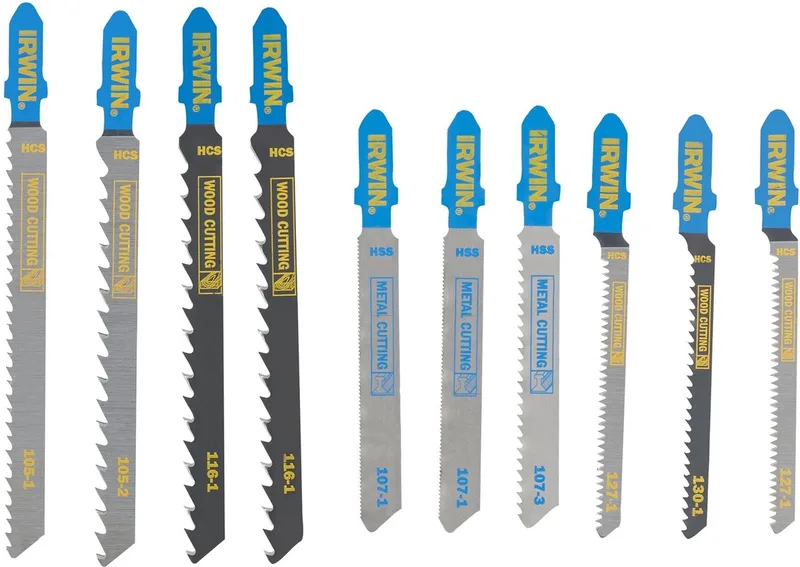 Set decoupeerzaagbladen 10PCS mix 7 hout/3 metaal, diverse vertanding, T aansluiting by Irwin – product image