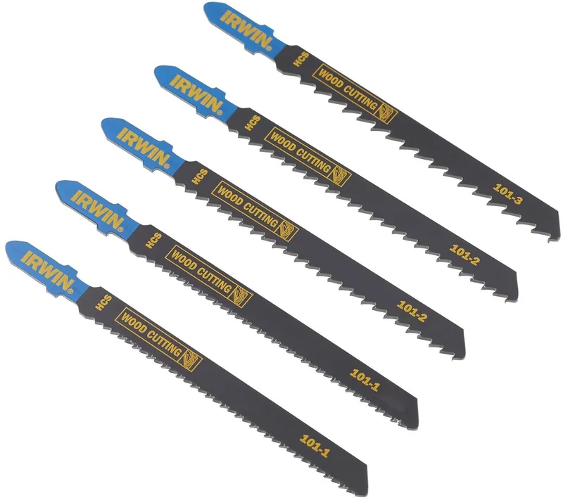 Set decoupeerzaagbladen hout 1xgrof, 2xmedium, 2xfijn tot 50mm by Irwin – product image