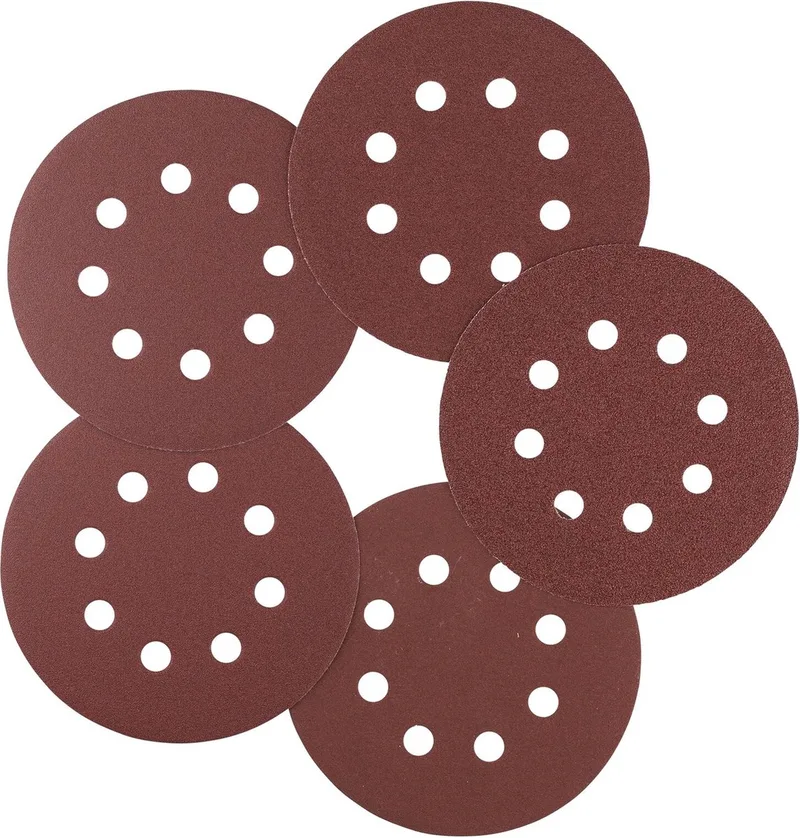 Set Schuurschijven 10PCS excentrisch diameter 125mm, 3x K60, 3x K80, 2x K120, 2x K180 van Irwin – productafbeelding