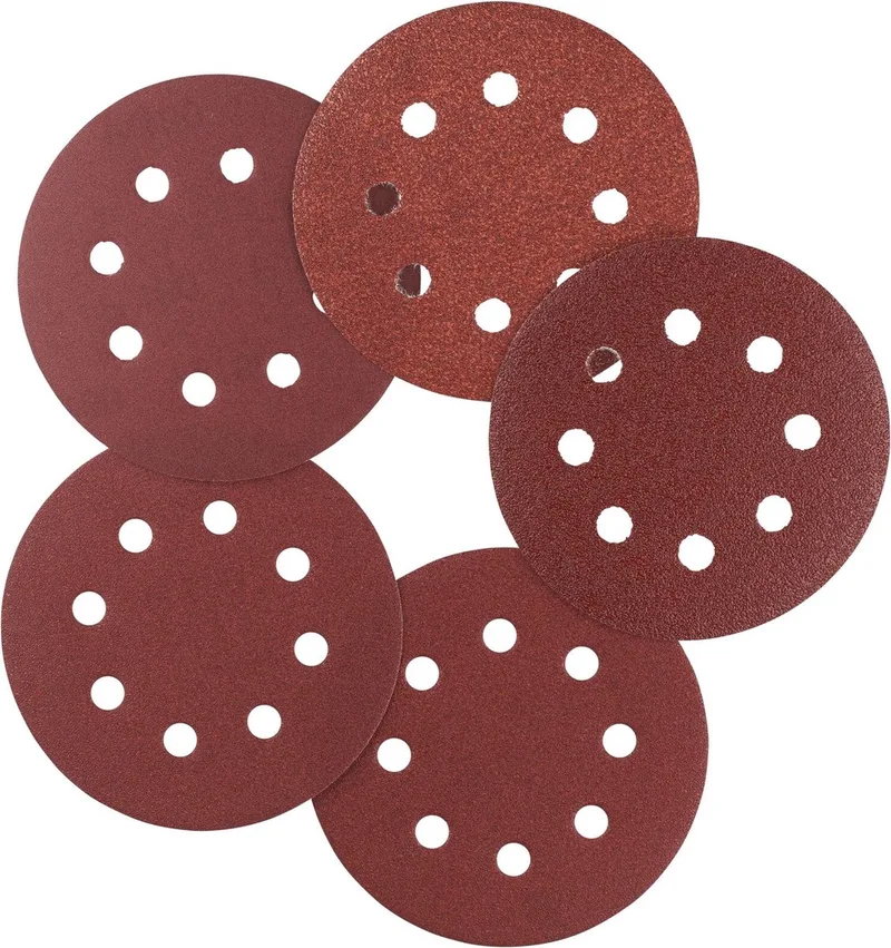 Set Schuurschijven 25PCS excentrisch diameter 115mm met klittenband, 5x K60, 5x K80, 10x K120 en 5x K180. van Irwin – productafbeelding