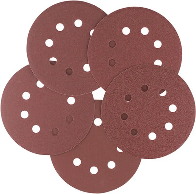 Set Schuurschijven 5PCS excentrisch diameter 125mm met klittenband, 1x K60, 1x K80, 2x K120 en 1x K180. van Irwin – productafbeelding