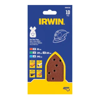 Set Schuurstroken BLACK+DECKER Mouse 10PCS, klittenband, 3x K80, 2x K120, 2x K180, 3x K240 de Irwin – image du produit 2 sur 2