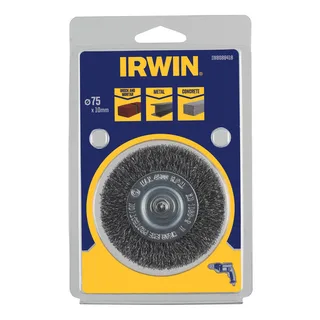 Staaldraadborstel (boormachine) voor steen, beton, staal, diameter 75mm, dikte 15mm. de Irwin – image du produit 2 sur 2