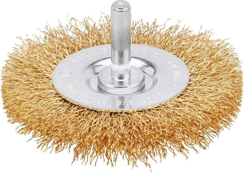 Staaldraadborstel messing (boormachine) voor hout, diameter: 75mm. Dikte: 10mm. by Irwin – product image