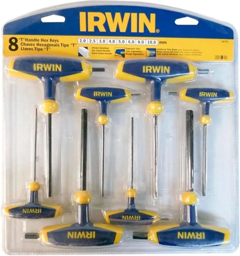 T-greep Inbussleutel Sets Hex Key T 8Pc 2Mm-10Mm - T10771 by Irwin, Blue – product image