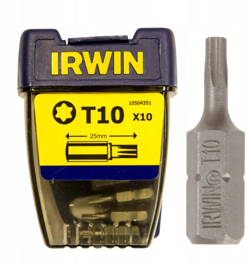 Torx T10 Bits 1/4" 25mm - 10 st van Irwin – productafbeelding