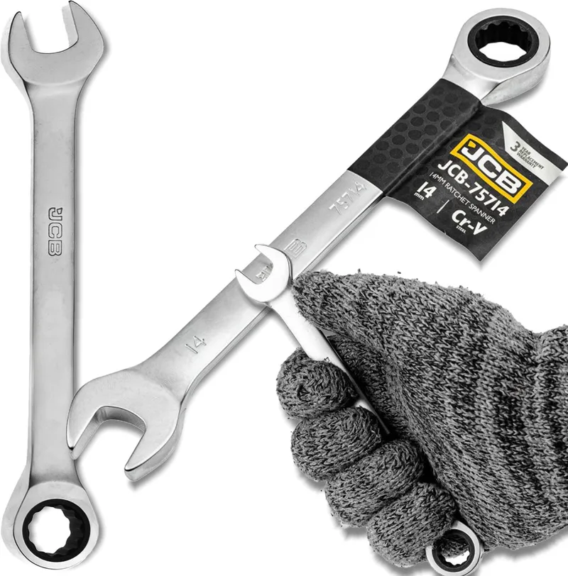 Cr-V - Ringsleutel - 14mm - Grzechotka - 12-kant van JCB – productafbeelding