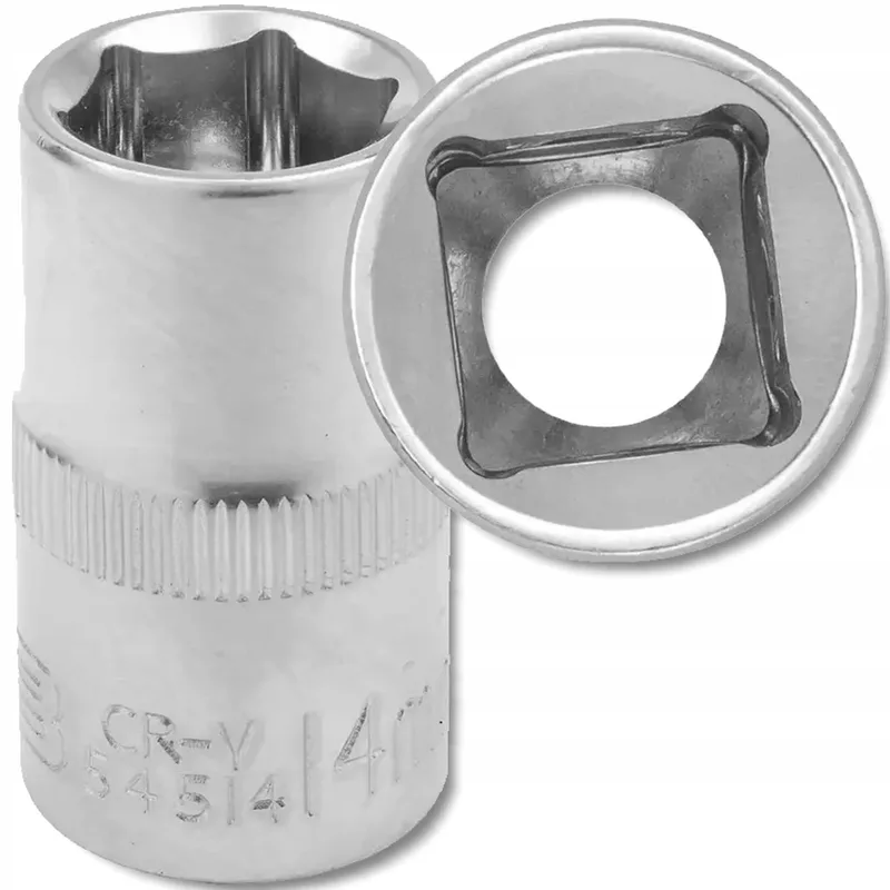 Cr-V Serie - 6-kantige Dopsleutel - 14mm - 1/2" - Premium Staal by JCB, Chrome – product image