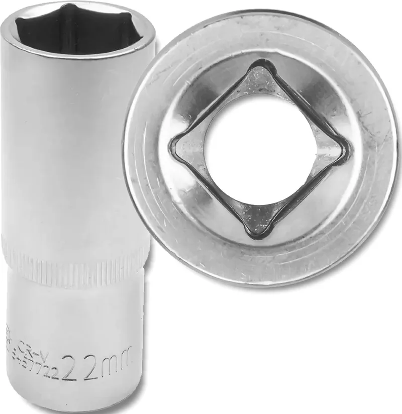 Diepe Dopsleutel - 22mm - 6-hoekig - 1/2" Cr-V van JCB, Zilver – productafbeelding