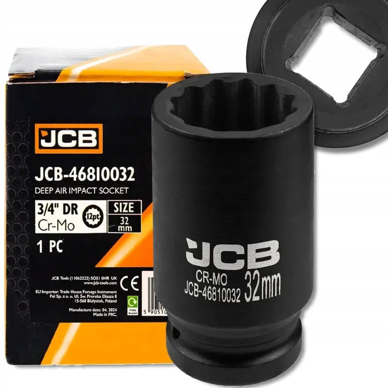 Diepe Slagmoersleutel - 3/4" Aandrijving - 12-Punts - 32 mm by JCB – product image