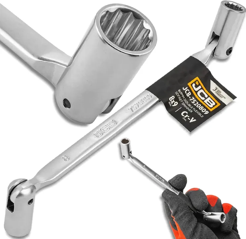 Dopsleutel - 8-9 mm - Verbinding 180° - Staal CrV de JCB, Metaal – image du produit