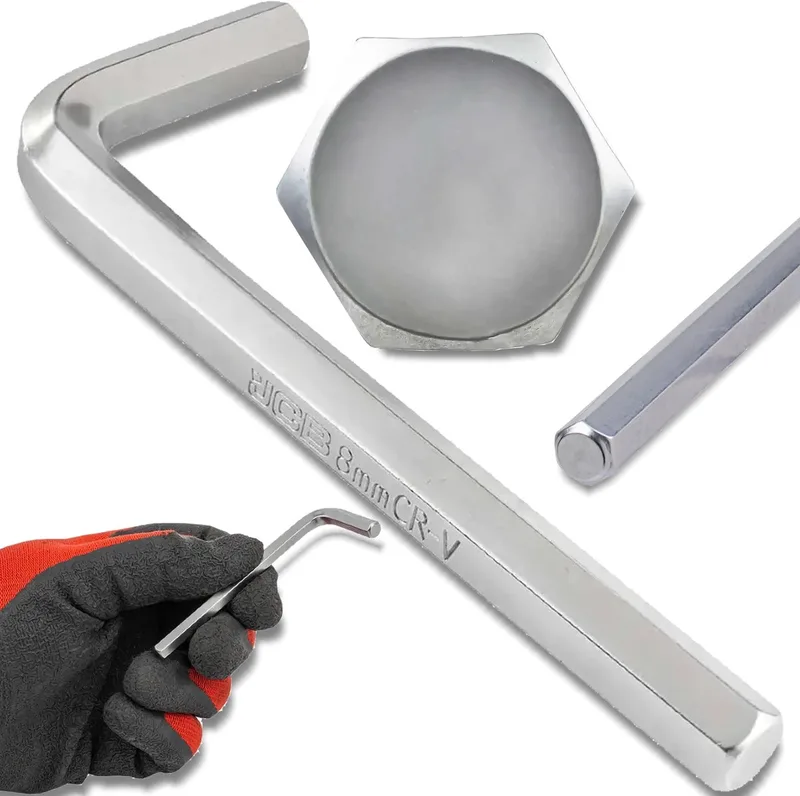 HEX CRV Serie - Inbussleutel - 8mm - Typ L - Chroom-vanadiumstaal by JCB, Silver – product image