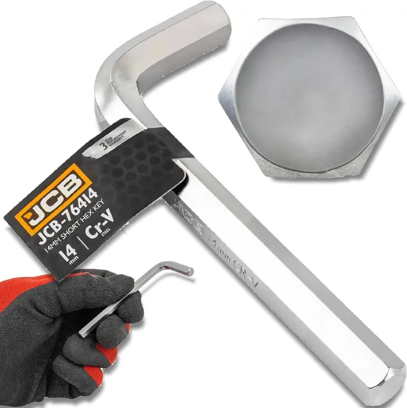 Inbussleutel - 14mm - CrV - L-vormig by JCB, Silver – product image