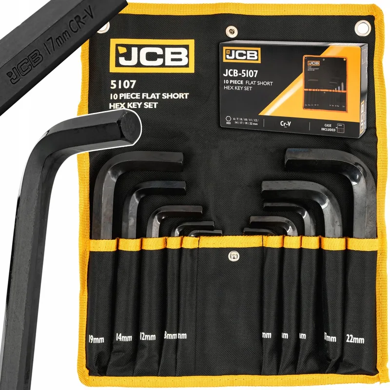 Inbussleutelset Kort CRV 10 Delig 6-22mm met opbergkoffer de JCB – image du produit