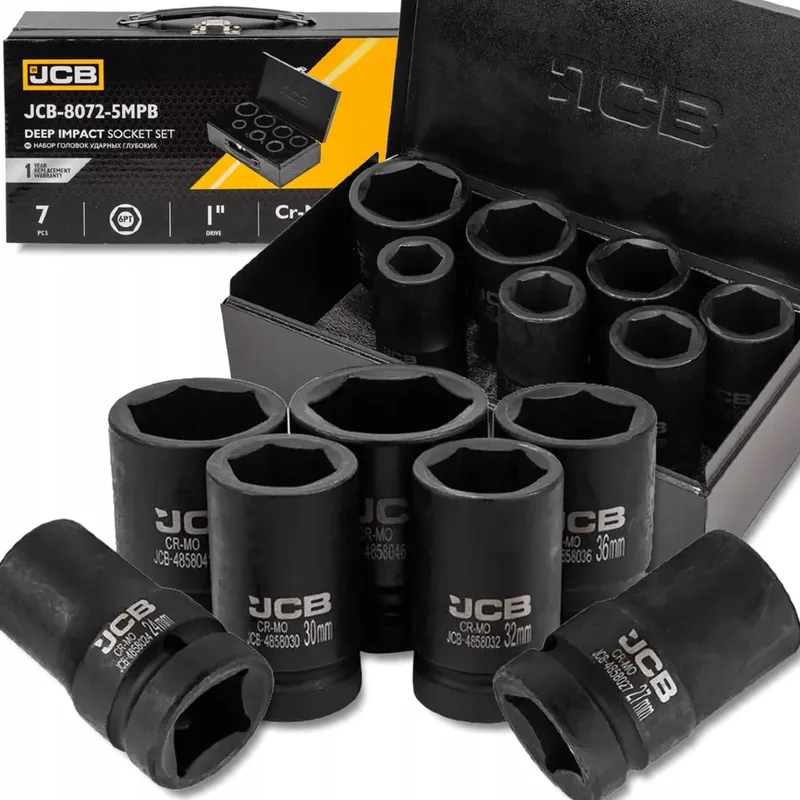 JCB 1" Dopsleutel Set 7 Delig 6-kant Cr-Mo Diep von JCB – Produktbild
