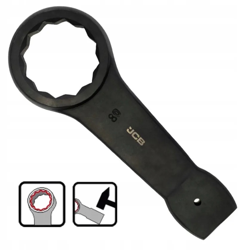 JCB 79380 - Ratelringsteeksleutel - 80mm - Versterkte Constructie - Cro-Mo de JCB – image du produit