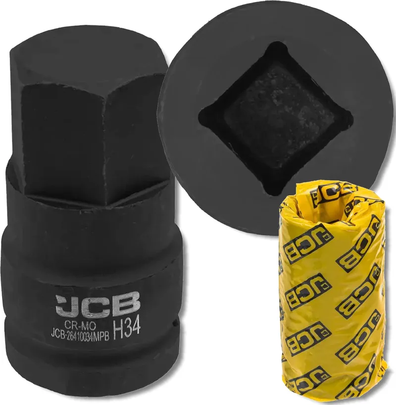 Klokmoersleutel BIT - 34mm - 6-hoekig - 3/4" Cr-Mo von JCB, Schwarz – Produktbild