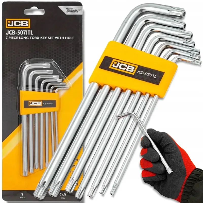 Lange Torx Sleutel Set - Cr-V Staal - L-Vormig - Veilige Torx fra JCB – produktbillede
