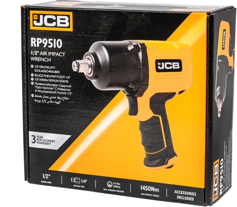 Professionele - 1/2'' Lucht Slagmoersleutel - 1450Nm - 6,3 Bar (90Psi) - 7000Rpm van JCB – productafbeelding