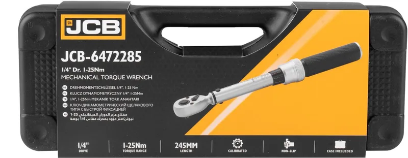 Professionele - Mechanische Momentsleutel 1/4" 1-25Nm – Hoge Precisie, Duurzaam en Gecertificeerd von JCB, Cr-V – Produktbild