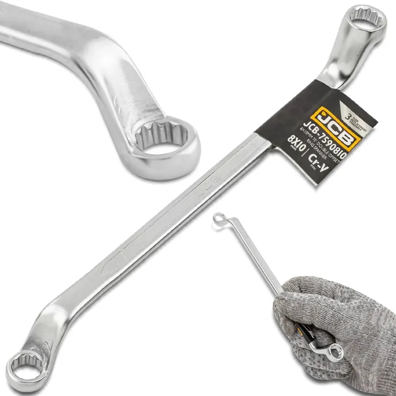 Ringsleutel - 8x10mm - 12-kant Profiel - 75° Gebogen by JCB – product image
