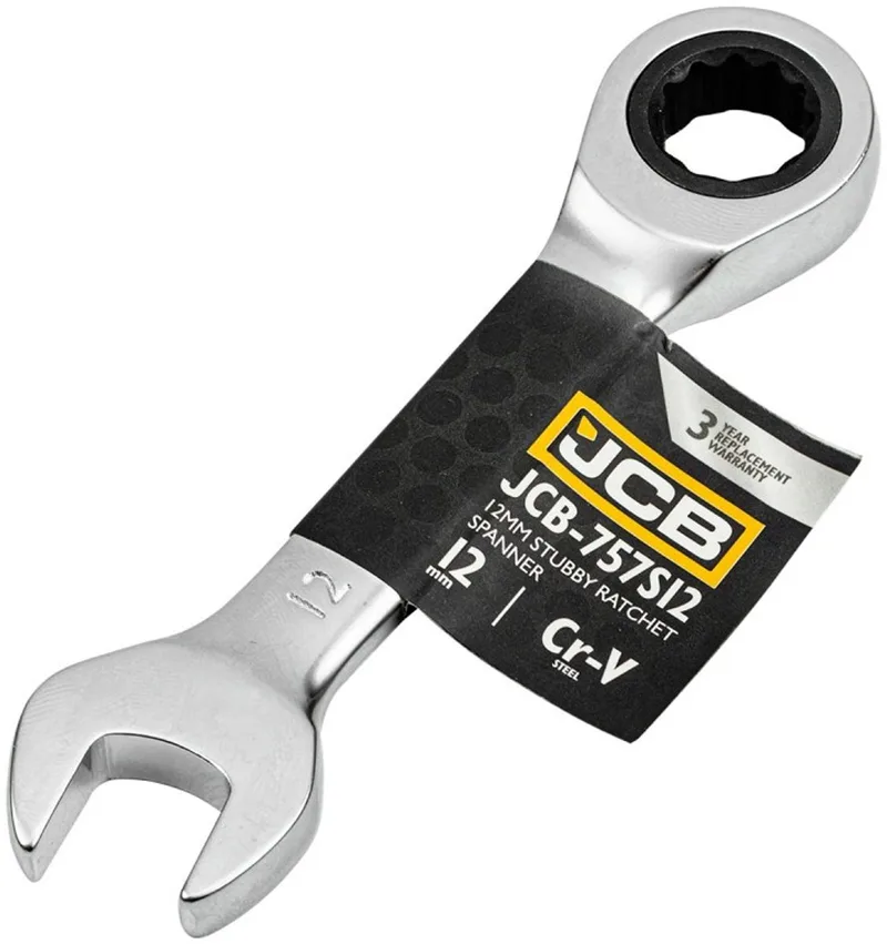 Ringsteeksleutel - 12mm - Ratchet - Kort by JCB – product image