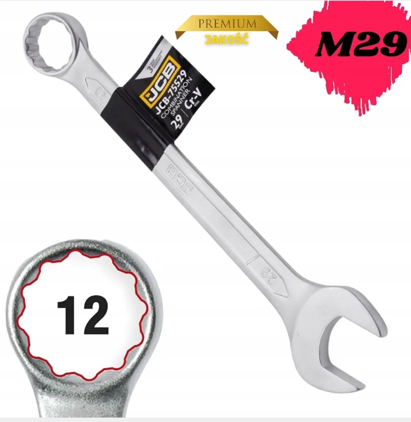 Ringsteeksleutel M12x160mm CrV DIN3113A Mat van JCB – productafbeelding