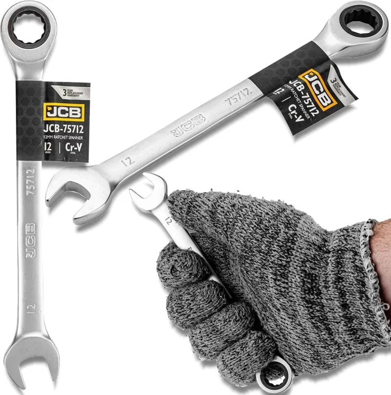 Serie 12-Kant - Ringsleutel - Grijpratelsleutel - 12 mm - Cr-V Staal von JCB – Produktbild