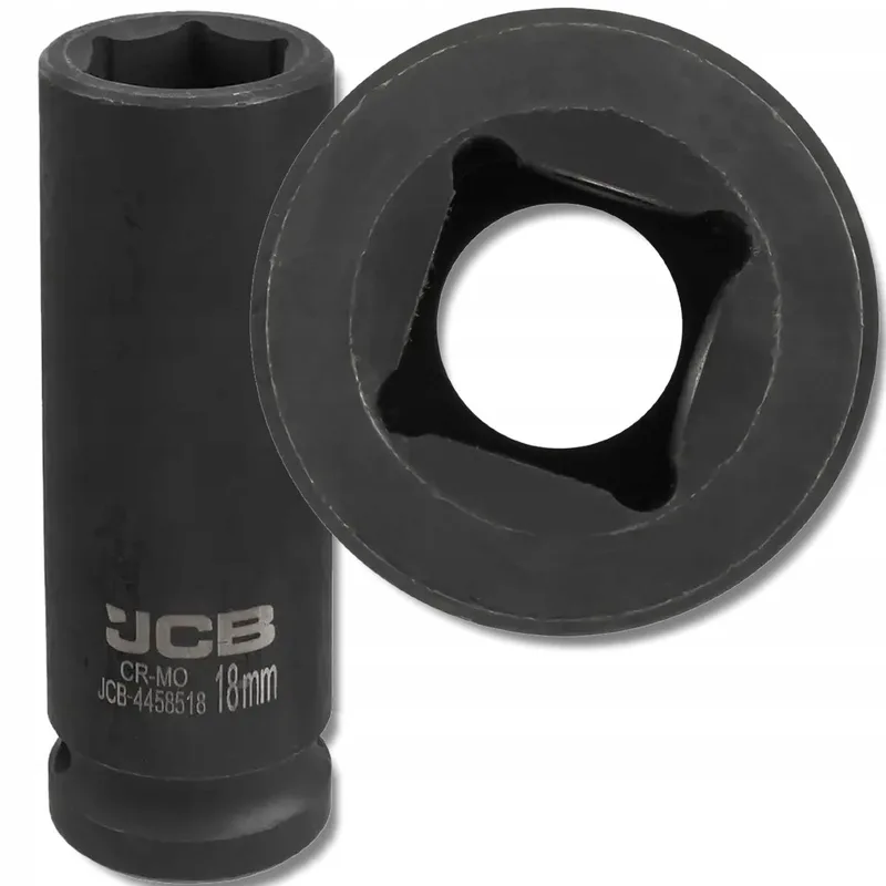 Serie - Diepe Dopsleutel - 1/2" Aansluiting - 18mm - 6-Kant de JCB, Noir – image du produit