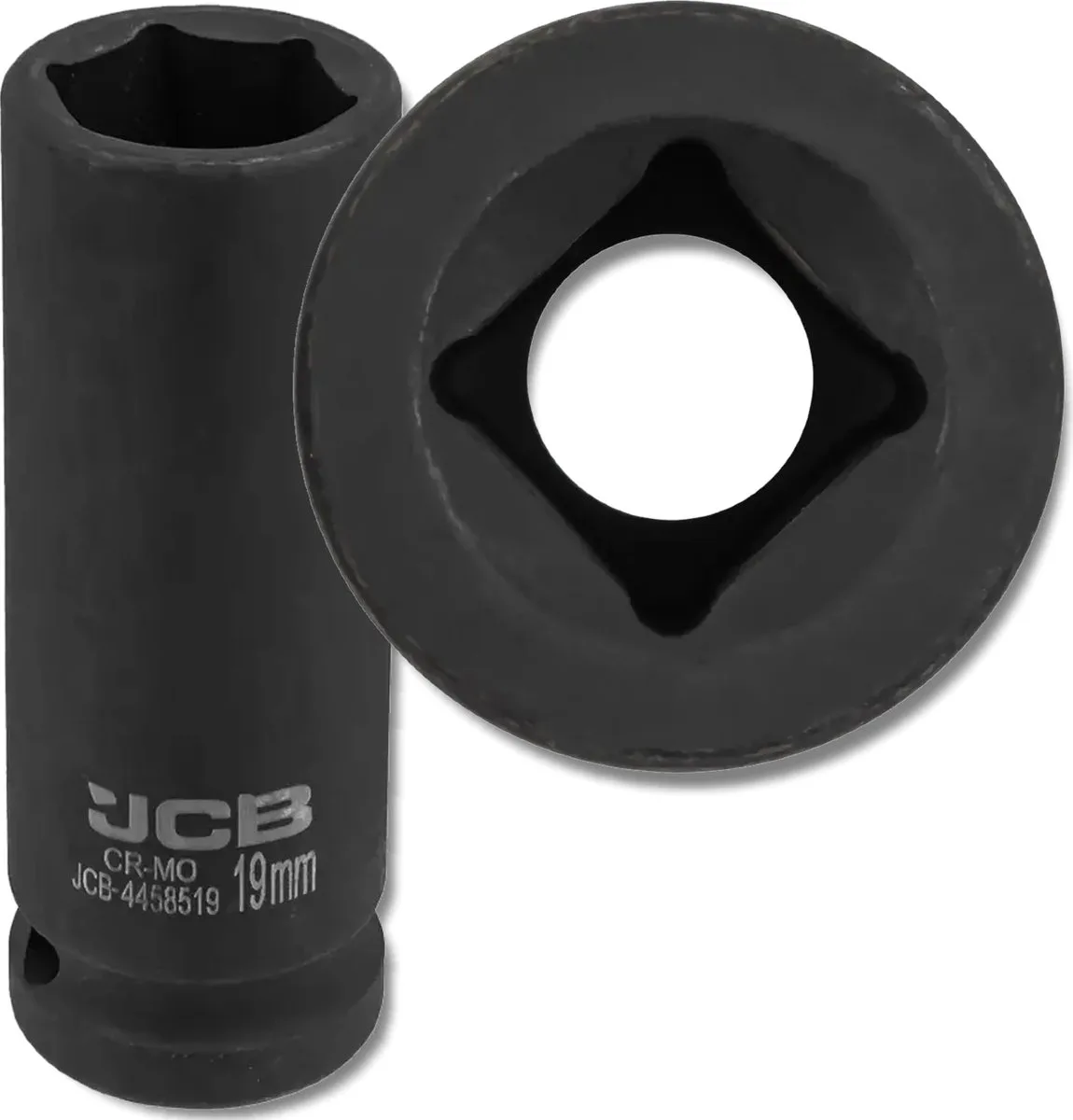 Serie - Diepe Impact Dopsleutel - 1/2 inch - 6-zijdig - 19mm van JCB, Zwart – productafbeelding