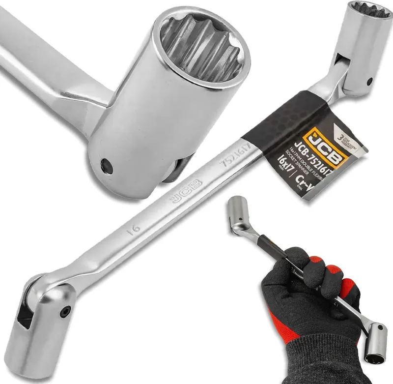 Serie - Dopsleutelset - 16-17 mm - Ergonomische Handgreep by JCB, Chrome – product image