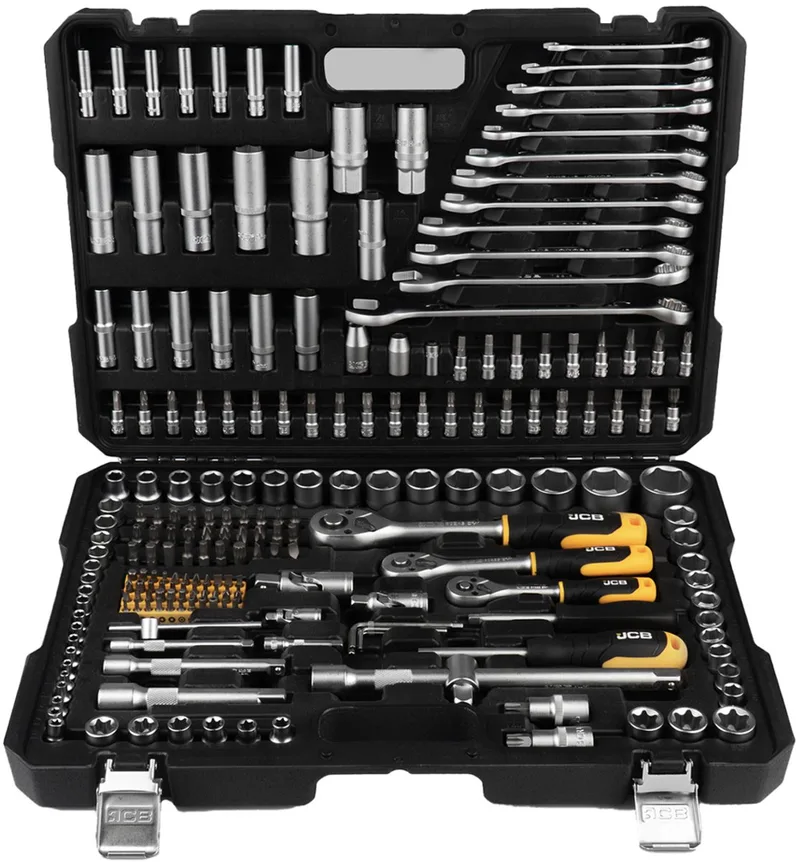 Serie - Dopsleutelset - 216 Stuks - Chroom-Vanadium van JCB, Zwart – productafbeelding