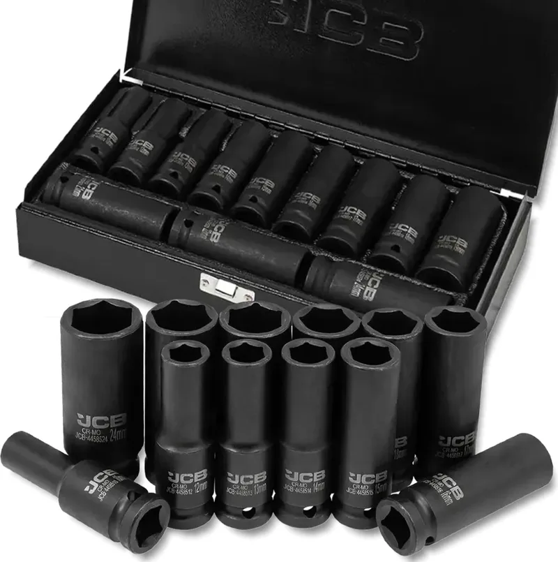 Serie - Dopsleutelset - 6-kant - 1/2 inch - Diep by JCB, Metaal – product image