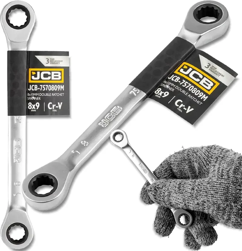 Serie - Dubbelzijdige Ringsleutel met Ratchet - 8x9mm - 12-Puntig von JCB – Produktbild