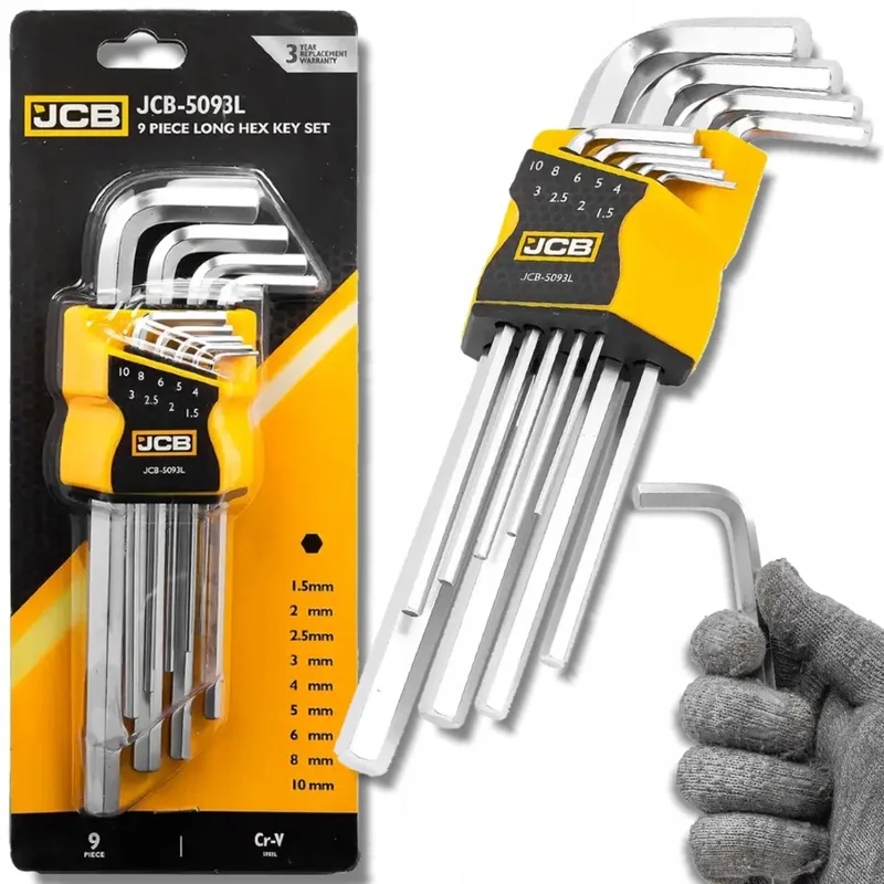 Serie - Lange Inbussleutel Set - 9 Stuks - Cr-V Materiaal fra JCB – produktbillede