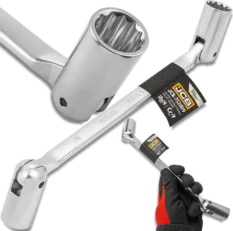 Serie - Verstelbare Dopsleutel - 18-19mm - 12-kantig - CrV Staal by JCB, Silver – product image
