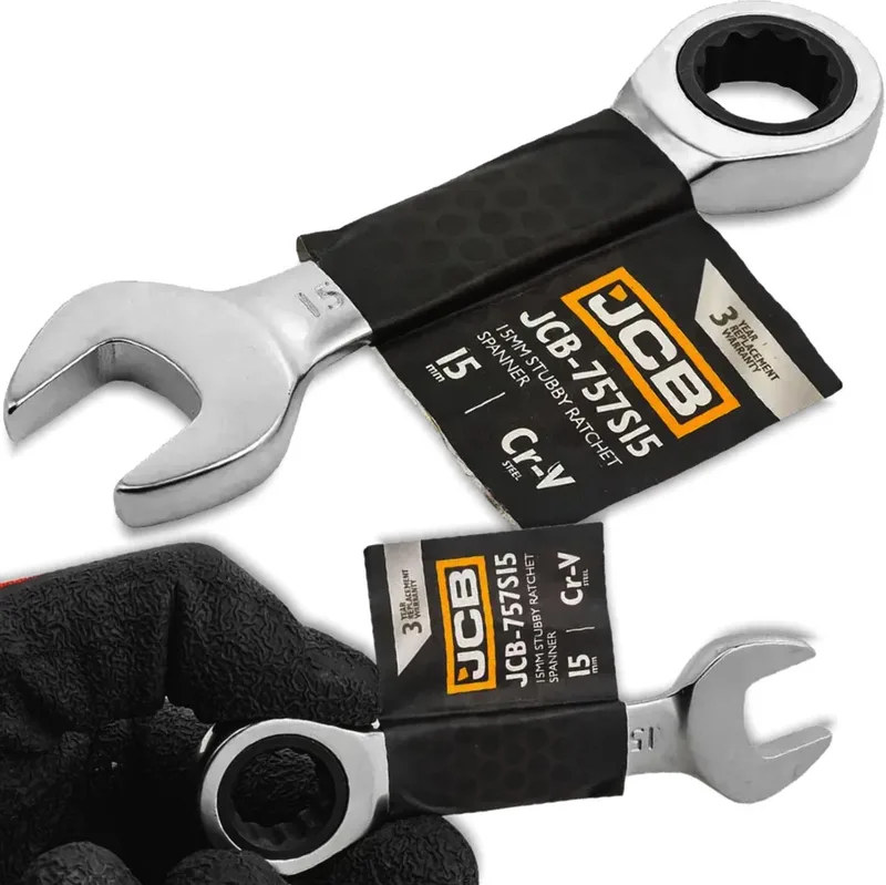 Steeksleutel en Ringsleutel - 15 mm - Ratelsleutel - Cr-V by JCB – product image