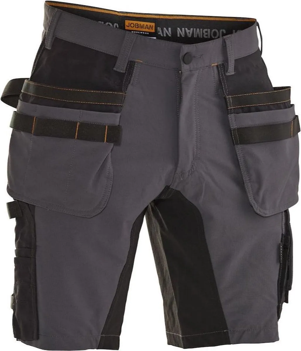 Advanced Stretch Korte Broek Holsterpockets 2196 - Mannen - Donkergrijs/Zwart von Jobman, Dunkelgrau, Schwarz, 44 – Produktbild