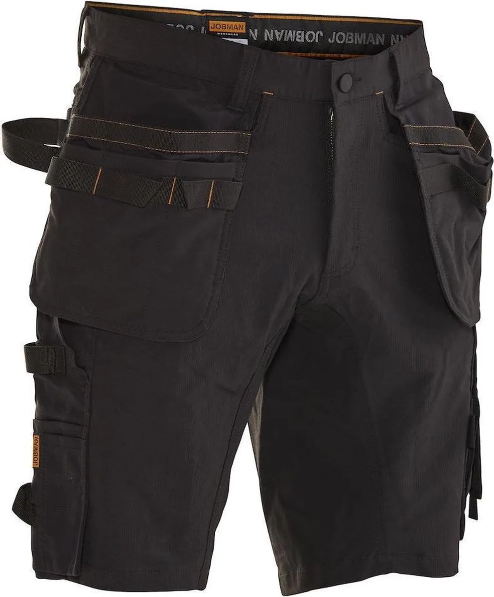 Advanced Stretch Korte Broek Holsterpockets 2196 - Mannen - Zwart van Jobman, Zwart, 44 – productafbeelding