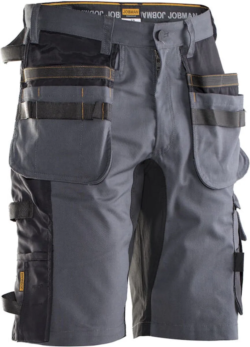 Jobman 2168 Stretch Shorts HP 65216818 - Donkergrijs/Zwart van Jobman, Donkergrijs, Zwart, C48 – productafbeelding