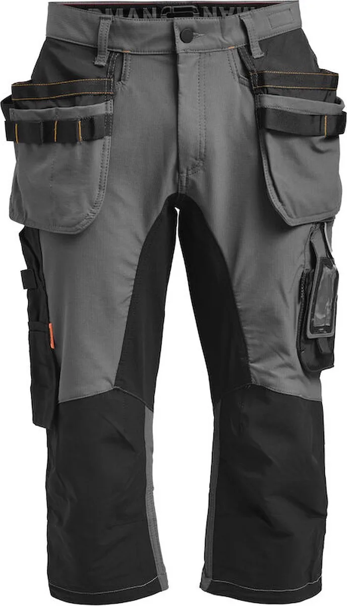 Jobman 2195 Stretch Long Shorts HP 65219518 - Donkergrijs/Zwart by Jobman, Dark grey, Black, C62 – product image