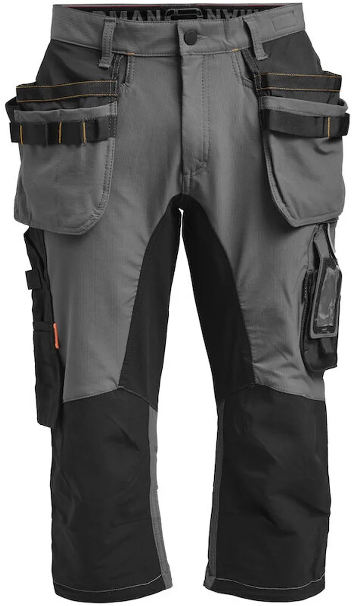 Jobman 2195 Stretch Long Shorts HP 65219518 - Donkergrijs/Zwart von Jobman, Dunkelgrau, Schwarz, C52 – Produktbild