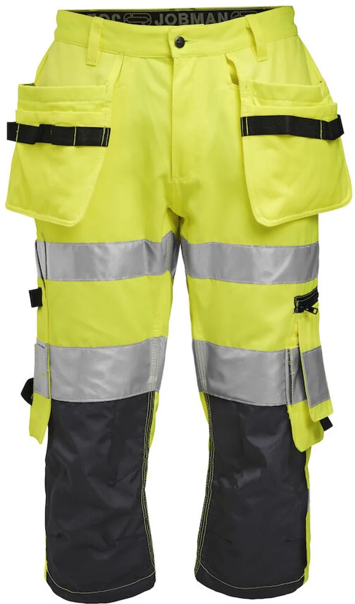 Jobman 2217 Hi-Vis Long Shorts 65221762 - Geel/Navy de Jobman, Jaune, Bleu foncé, C58 – image du produit