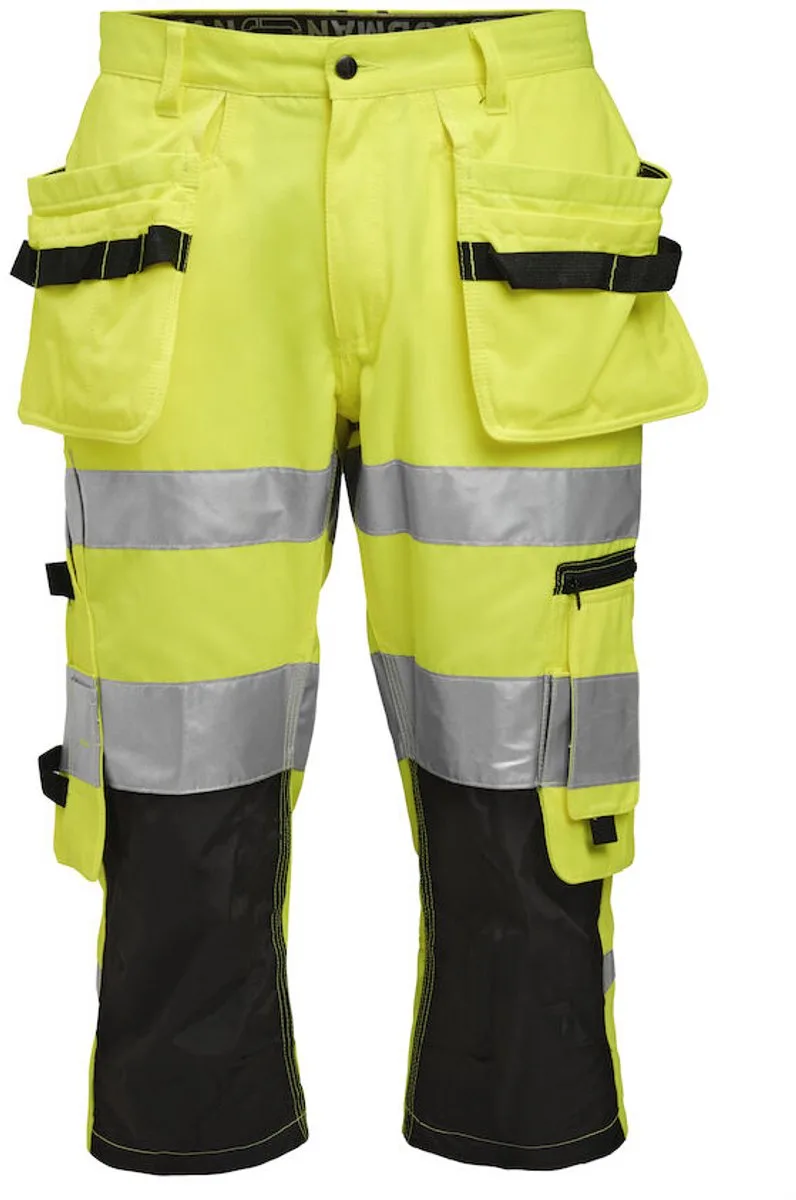 Jobman 2217 Hi-Vis Long Shorts 65221762 - Geel/Zwart de Jobman, Jaune, Noir, C52 – image du produit