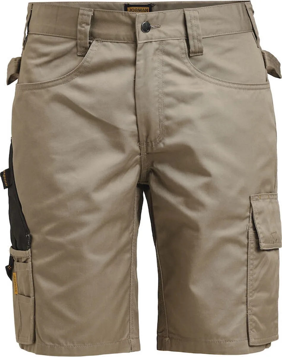 Jobman 2723 Service Shorts 65272320 - Khaki/Zwart van Jobman, Khaki, Zwart, C48 – productafbeelding